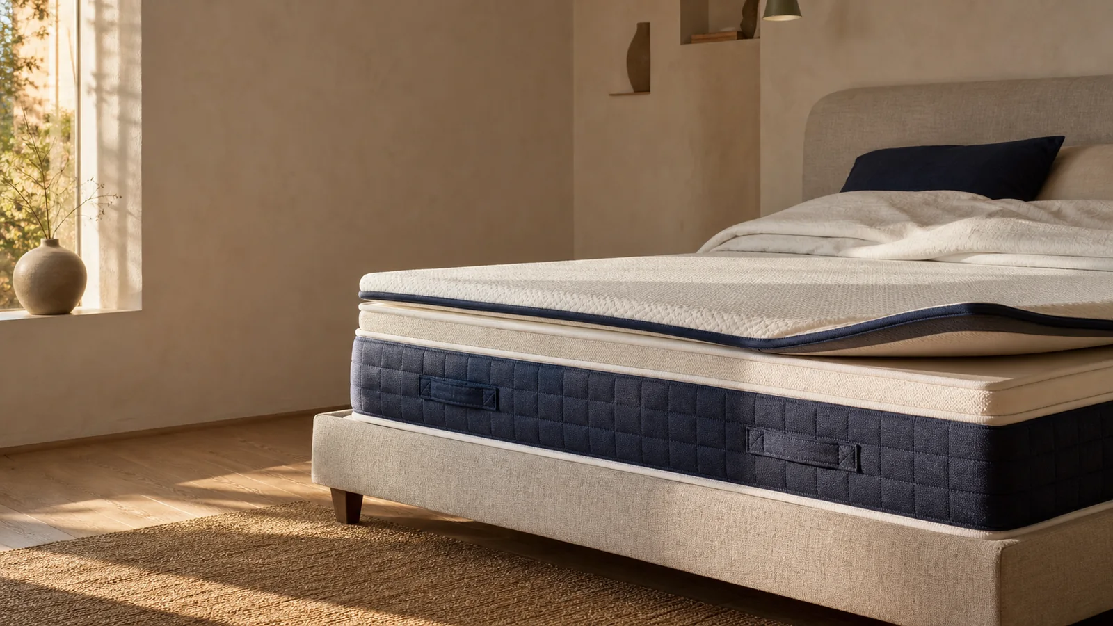 Grand lit dans une chambre contemporaine